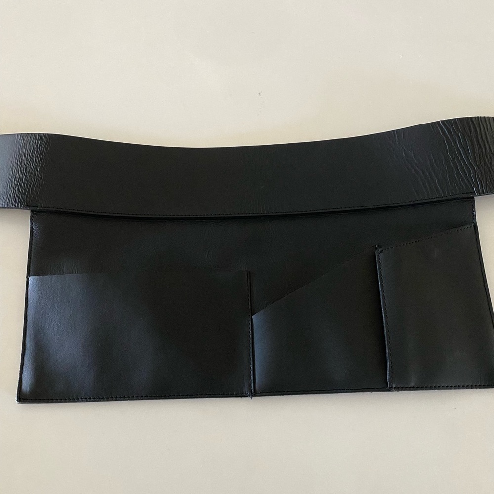 Black Leather Waist Bag